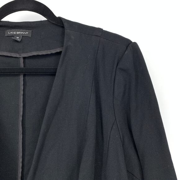 Lane Bryant Single Button Ponte Knit Blazer Jacket Womens Sz 18 Black Stretch - Picture 3 of 6